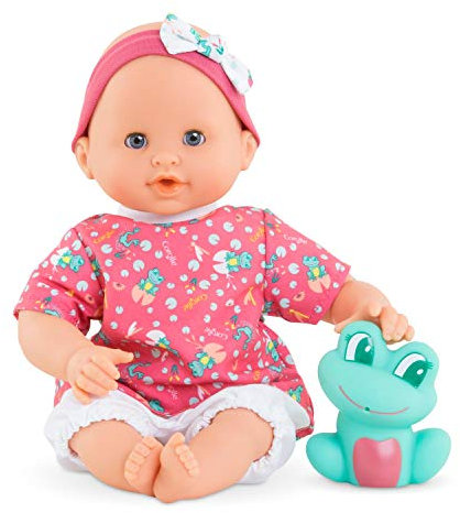 Corolle 9000100510 - Mon Premier Poupon Badebaby Oceane, Weichkörper-Badepuppe mit Badetier, Schlafaugen, Vanilleduft, abnehmbare Kleider, 30cm, ab 18 Monaten geeignet, Behält den Daumen im Mund