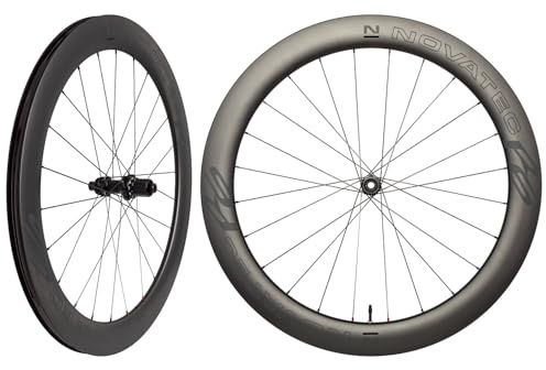 Novatec Carbon Laufradsatz, Rennrad Set, 60 mm & 1.360 g, Tubeless, R6 Disc CL-Pro, Sram XDR