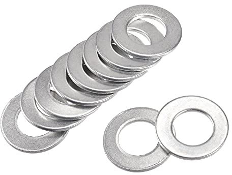 sourcing map 28mm x 15mm x 2mm Carbon Steel Flat Washer for Screw Bolt 25Pcs