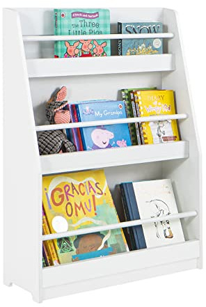 SoBuy Librería Infantil Montessori Estantería Libros Infantil Biblioteca con 3 Estantes Organizador Juguetes Estanteria Habitacion Niños Blanco 58x18x81cm KMB45-W
