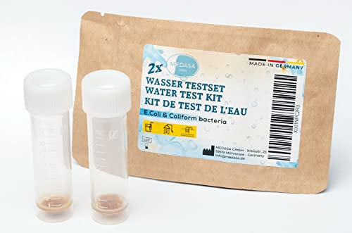 Medasa Wassertest für Coliforme Bakterien E.coli Test im Trinkwasser und Brunnenwasser Check (2x Testset)