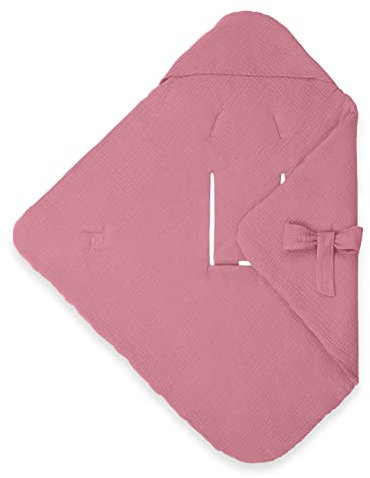 hauck Baby Swaddling Blanket Snuggle So Cosy Cotton for Newborns Universal for Baby Seat, Child Seat, Reboarder, Pushchair, Buggy, Rocker with 5 Point Harness, Washable at 30° (Berry)