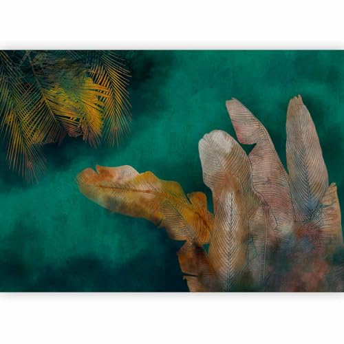 murando PREMIUM Fotomurales Selva 350x256 cm Papel pintado tejido no tejido Decoración de Pared decorativos Murales moderna de Diseno Fotográfico Hojas Verde Amarillo Naturaleza b-A-0825-a-a