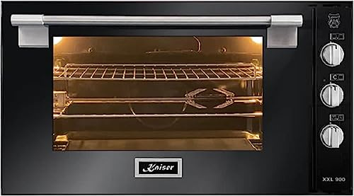 Kaiser Einbaubackofen EG 9371, Einbau Gas Backofen 90 cm 79L autark Grill Selbstreinigung Schwarz Glas
