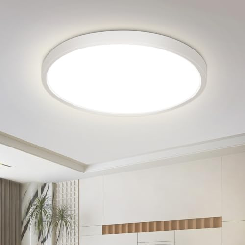 ZMH Deckenlampe LED Deckenleuchte Flur - Badezimmerlampe Flach 15W Küchenlampe Rund Flurlampe 4000K Badezimmer Deckenbeleuchtung Ø18cm Badlampe Decke Schlafzimmerlampe Klein für Küche Bad Schlafzimmer