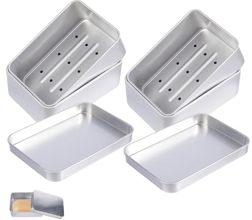 WUFANC 2 Pièces Boîte à Savon en Aluminium, Boîte à Savon avec Égouttoir, Boite Savon de Voyage, Porte Savons Amovible, Wasserdicht und Rostfrei, pour Un Rangement Pratique à La Maison Ou en Voyage