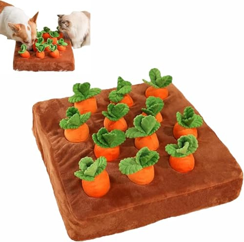 WLJEHWLJ Carrot Patch Katzenspielzeug Katzenminze Katzenspielzeug Interaktives Karotten-Katzenspielzeug für Hauskatzen Kauspielzeug für Hunde Katzen Karotten-Katzenpuzzlespielzeug gegen Langeweile