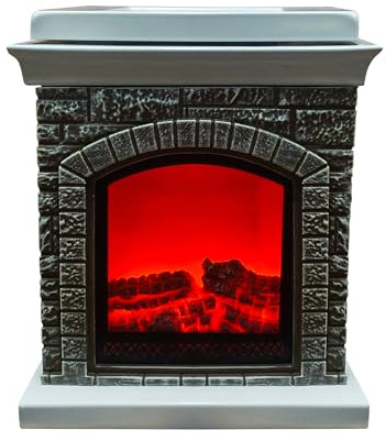 Cosy Fireplace Electric Wax & Oil Melt Burner Lamp Light | Nostalgic Mini Fireplace Design with Flickering Light | Compatible with Cello Wax Medallions & Fragrance Mixology Oils