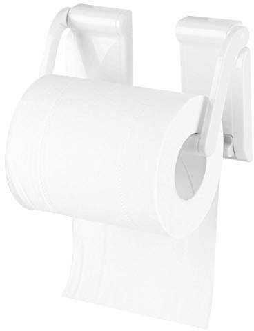 Uadme Porta Scottex, Portarotolo Magnetico, Porta Carta Igienica da Muro Bianco, Larghezza Regolabile, per Bagno, Cucina o Camera da Letto, Senza Forare