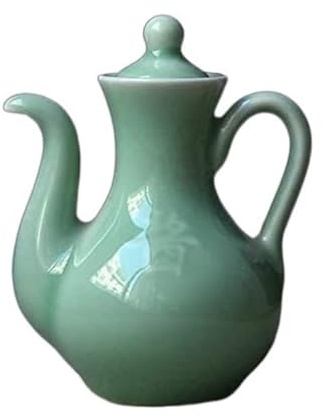 DHAEY Cuisine Distributeur d'huile et de vinaigre, Bouteille d'huile en céramique vinaigre/Sauce de soja, Petite Bouteille Vintage Anti-Fuite Condiment Container Distributeur(Light Blue,Sauce)