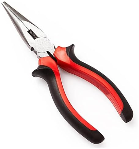 6 Inch Pliers – Multi-Purpose Hand Tool with Comfort Grip, Durable Steel Construction for Home, DIY, Electrical and Professional Use. (6 Long Nose Pliers)