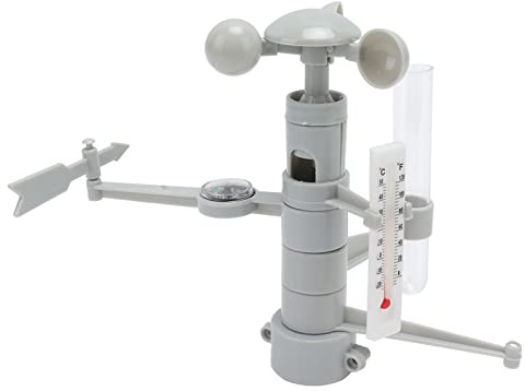 Bonbela DIY Weather Station Toy Science Education Kit for Kids with Wind Vane Anemometer Thermometer Rain Gauge Learning