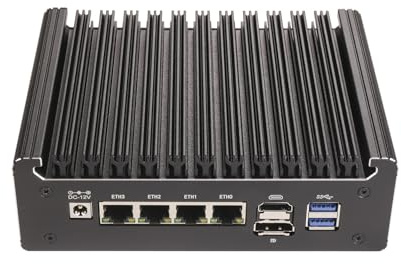 Micro Firewall Appliance, Mini PC, PFSense, Mikrotik, OPNsense, VPN, Router PC, N100 N150, RS52, 4 x 2.5GbE I226-V, Type-C, HDMI, DP, SIM Slot, Support CNVI GPIO, 0 RAM, 0 Storage, Barebone No System