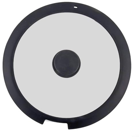 Trayne Topfdeckel aus Silikon und gehärtetem Glas, hitzebeständig mit Dampfauslass und verbrühungsfreiem Griff, passend für 18 cm, 20 cm, 26 cm große Töpfe, Küchenzubehör (A 26 cm)