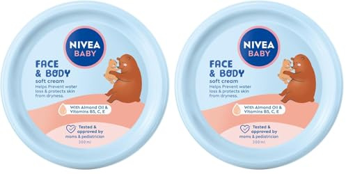 NIVEA BABY Crema de cuidado facial y corporal 200 ml (Paquete de 2)