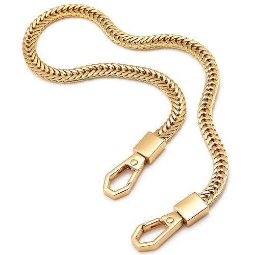 YOGAZEN Taschenkette Gold 60 cm Schultergurt, Schlangenkette Taschenkette, Metall Schulterriemen, Kette für Tasche für DIY, Taschen, Handtaschenketten, Umhängetasche Handtasche Ersatzkette (Gold)