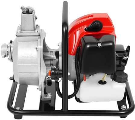 2 Stroke Petrol Water Pump 43CC Portable Gasoline WaterPump 1 Inch | Outlet High Lift 30M Air Cooled Fuel Water Transfer for Garden Irrigation Pond Drainage and Farm Water Transfer
