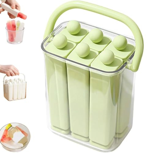 Cubes Trays Long Ice Stick Maker Mold Set for Quick Freezing and Easy Removal, Silicone Narrow Water Bottle Ice Stick Tray with Lid, Flexible Silicone Ice Cube Moulds for Drinks, Cocktails (Green, A)