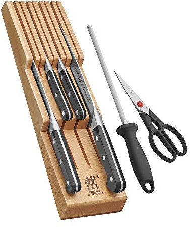 ZWILLING Pro 7-pc Knife Block Set with In-Drawer Knife Tray