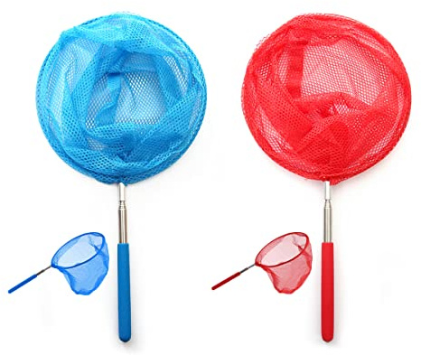 Roysmart Filet à Papillon Enfant, 2 Pièces Filet à Papillon, Epuisette Peche pour Enfants, Filet de Papillon pour Capture de Poissons et Papillon