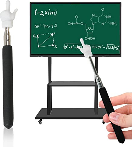 DeryArcle Bacchetta Telescopica Allungabile, Puntatore Telescopico Insegnanti, Teachers Pointer Dito Puntatore Bastone per Insegnamento Presentazioni, Formatore, Seminari (Nero)