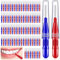 100 Stück Interdentalbürsten Zahnstocher Dentalbürsten Zwischenraum Zahnbürste Zahnzwischenraumbürsten Interdentalbürste Zahnseide Zahnstocher Reiniger Zahnreinigung Werkzeug (Rot & Blau)