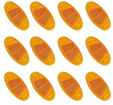 12 Pezzi Bicicletta Avvertimento Riflettore, catarifrangenti per biciclette, catarifrangenti cat eye, migliorano la visibilità notturna, garantiscono una guida sicura, per biciclette, Giallo