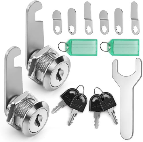 Taoduod 2pcs 20mm Serratura Cassetta Postale Serratura a Camma con Chiave Serratura a Leva per Ante Dell'armadio Serratura Armadio con 4 Chiave 8 Piastre di Serratura Mobili Lock per Porte, Cassetti