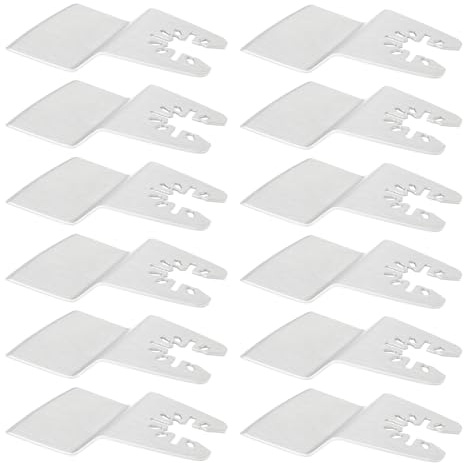 Be In Your Mind 12pcs Oscillating Multi Tool Scraper Blades Stainless Wide Flat Scraper Blades Compatible with Dewalt Compatible with Makita 52x71mm