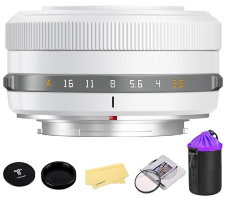 TTARTISAN AF 27mm f2.8 APS-C Frame Lens Ultra-Compact Pancake Lens for Fuji X Mount Cameras for Fujifilm XS10 X-E4 X-T10 X-T20 X-T3 X-T4 X-T100 X-T200 X-T30 X-Pro1 X-Pro2 X-Pro3 X-E1-White