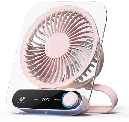 Mini Desk Fan, 199 Adjustable Speeds, USB Rechargeable with 3000mAh Battery | 180° Adjustable Tilt, Digital Display, Easy-Clean Removable Cover, Ultra-Quiet Operation <40dB for Bedroom, Office and Travel