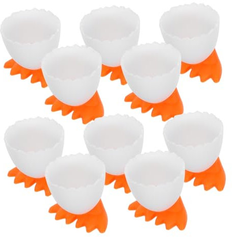 PRETYZOOM 20piezas Huevera Plástica Creativa Con Diseño Soporte Estable Para Huevos Cocidos y Aperitivos Divertidos Para Desayuno Cocina