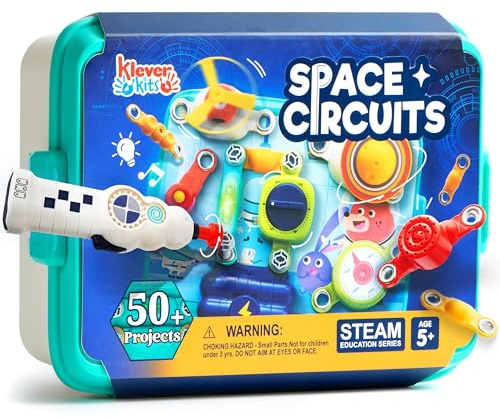 JOVA Klever Kits 50+ Projects Space Circuits - Electronics Kit for Kids with 46+ Components, Electronic STEM Toy Educational Science Kits for Kids Aged 5 6 7 8+
