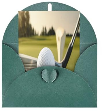 Premium-Grußkarten mit Golfball-Druck, Perlglanz, dunkelgrüne Umschläge, schimmernde Geburtstags-, Weihnachts- und Hochzeitskarten, innen blanko.