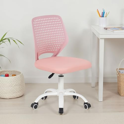 IDIMEX Schreibtischstuhl Jade höhenverstellbar, Pink – ergonomischer Bürostuhl für Kinder, atmungsaktiver Mesh-Bezug, Rückenlehne aus Kunststoff, 5-Stern-Fußkreuz aus Metall