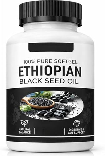 Ethiopian Black Seed Oil Capsules 4.64% Thymoquinone | Purely Nutrient Organic Cold Pressed Black Cumin Seed Oil Softgels, Non-GMO, Gluten-Free