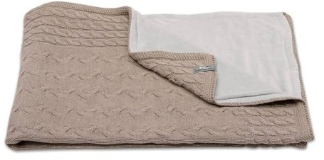 Baby's Only 141129 Kinderdecke Strickdecke Zopf mit Nickistoff, 100 x 135 cm
