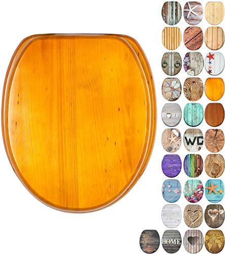 Sanilo WC Sitz ohne Absenkautomatik, einfache Montage, aus Holz, Holz | Toilettendeckel, hochwertige Oberfläche und stabile Scharniere, inkl. Montagematerial und Videoanleitung