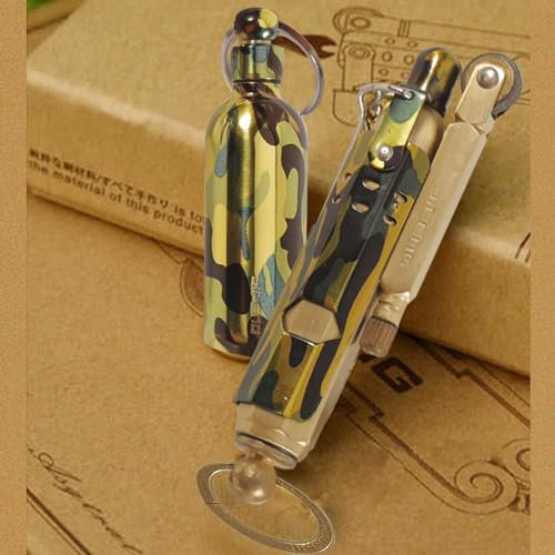 JiFENG Vintage Messing Feuerzeug aus dem 1. Weltkrieg - Replica Lighter aus WWll - Antikes Grabenfeuerzeug - Trench Benzinfeuerzeug in Patronen Form - Seltenes Luntenfeuerzeug