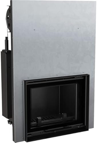 KRATKI Maja Holzkamin mit Warmwasserbereiter Wärmetauscher BImSchV 2 konform 8 kW Wärmewirkungsgrad 80% Guillotine Tür aus Stahl und Gusseisen 112 x 76 cm