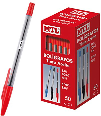 Dohe - Caja de bolígrafos con capucha - 1,0 mm,Rojo, 50 Unidades (Paquete de 1)