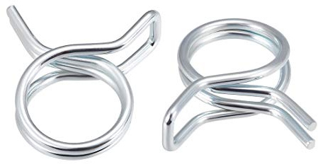 uxcell Double Wire Spring Hose Clamp 13mm Inner Dia Fit 13.5-14.5mm OD Hose Fuel Line Silicone Tube Spring Clips Zinc Plated 10Pcs