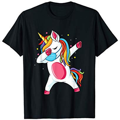 Dab Einhorn T-Shirt Dabbing Unicorn Mundschutz Atemschutz T-Shirt