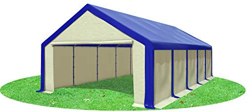 Stabilezelte Partyzelt 5x10m Modular Professional PVC 500 g/m² ohne Fenster BLAU BEIGE