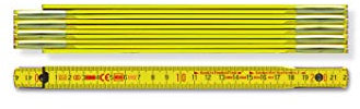 BMI Holzgliedermaßstab 9002 (10 Stück, Farbe gelb, Länge 2 m, Gliederstärke 3,0 mm, mit Duplex-Teilung, Meterstab aus Buchenholz)