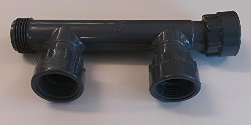 Rain 1zoll Verteiler PVC Ventilverteiler für Magnetventil Elektroventil PE Rohr Swivel Verschraubung Multi-T 2fach 3fach 4fach (Verteiler 2-Fach)