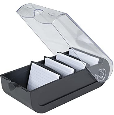 Exacompta 5341423D Lernkartei Bunnybox Schwarz DIN A7 quer inklusive 100 Karteikarten. Originelle Karteikartenbox zum einfachen Vokabeln lernen dank 5-Fächer-Lernsystem für 600 Karteikarten