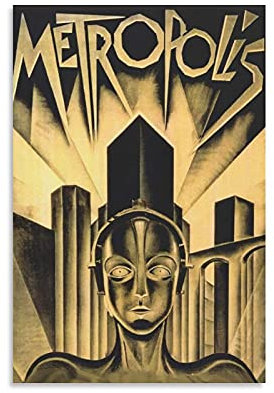 RUIFEN Metropolis Poster Science Fiction Kunstdruck Leinwand Gemälde Poster Wandposter Schlafzimmer Heimdekoration Geschenk Zimmer Ästhetik 50 × 75 cm