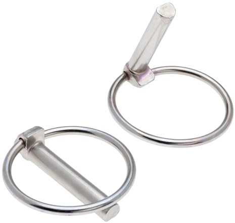 8x41mm Klappstecker (2 Stück), Sicherheits-Klappstecker, Klappsplint, O-Typ Schaft mit Sicherheitsraste, Federstecker mit Ring, DIN11023 Federstift Gesichert für Traktor, Anhänger, Mäher, Zapfwelle