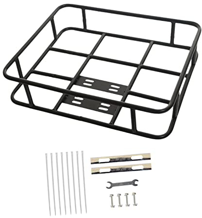 Ronyme Front Frame Bike Basket, Front Handlebar Basket, Front Rear Bike Cargo Rack, Metal Luggage Package Rack Carrier for Mountain Road Bikes, 48cmx38cm